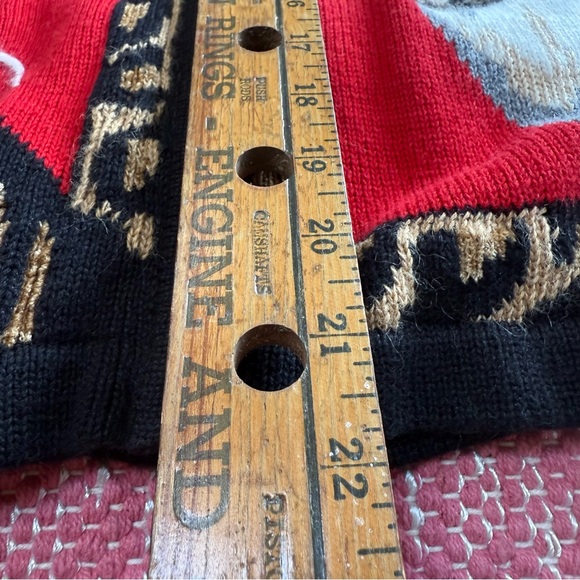 Susan Bristol Vintage Crazy Cat Lady Sweater Vest Leopard Trim size Medium - Picture 12 of 12